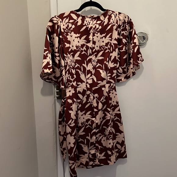 Zara dress in satin brown and cream color size small - Picture 4 of 4